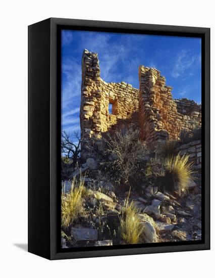 Ruins Cutthroat Castle. Ancestral Puebloan. Hovenweep NM, Colorado-Scott T. Smith-Framed Premier Image Canvas