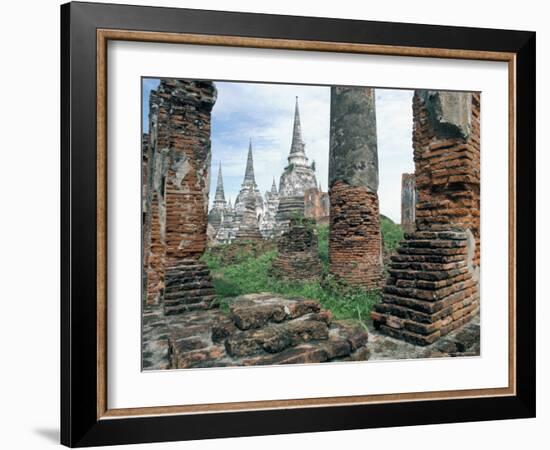 Ruins in the Old Capital of Ayutthaya, Unesco World Heritage Site, Thailand, Southeast Asia-Bruno Barbier-Framed Photographic Print