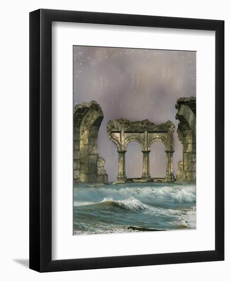 Ruins In The Sea-justdd-Framed Art Print