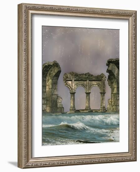 Ruins In The Sea-justdd-Framed Art Print