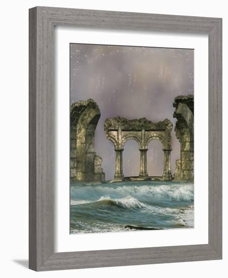 Ruins In The Sea-justdd-Framed Art Print