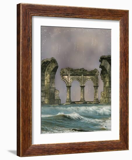 Ruins In The Sea-justdd-Framed Art Print