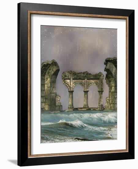 Ruins In The Sea-justdd-Framed Art Print