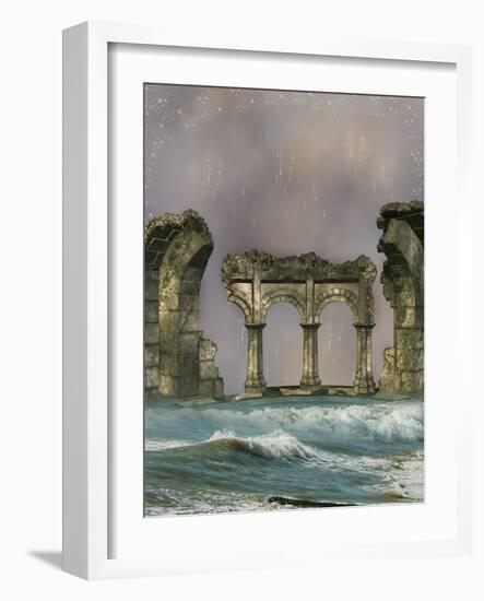 Ruins In The Sea-justdd-Framed Art Print