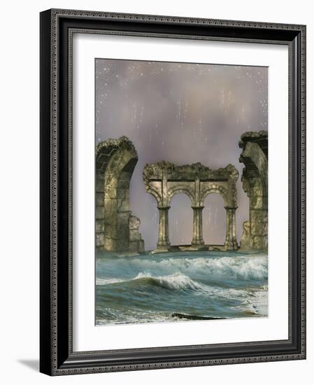 Ruins In The Sea-justdd-Framed Art Print