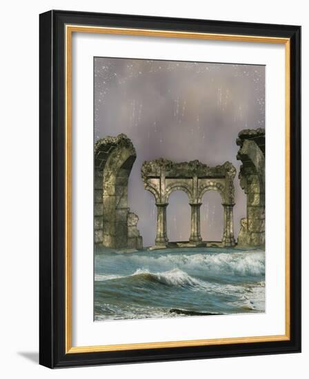 Ruins In The Sea-justdd-Framed Art Print