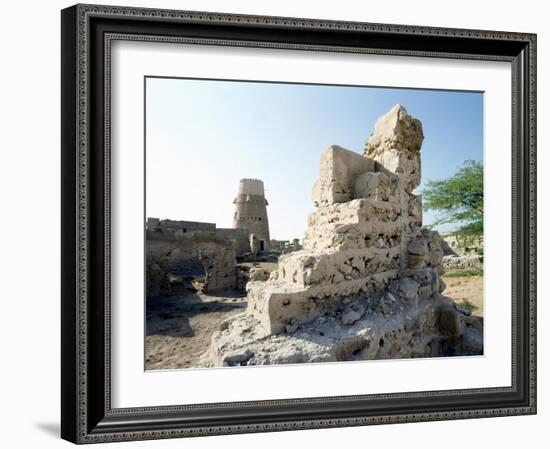 Ruins of a coastal village between Ajman and Sharjah, believed to have been a pearl-fishers colony-Werner Forman-Framed Giclee Print