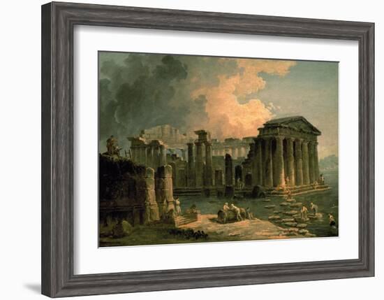 Ruins of a Doric Temple-Hubert Robert-Framed Art Print