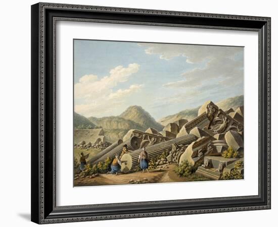 Ruins of a Roman Temple at Ephesus, 1790s-Gaetano Mercati-Framed Giclee Print