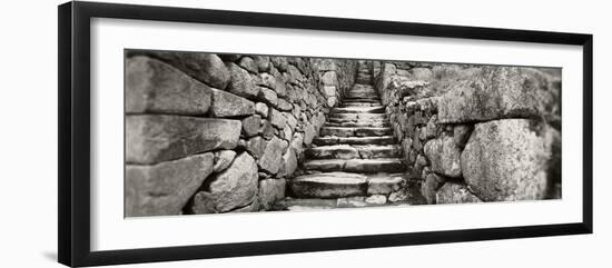 Ruins of a Staircase at an Archaeological Site, Inca Ruins, Machu Picchu, Cusco Region, Peru-null-Framed Photographic Print