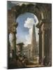 Ruins of a Temple with a Sibyl, C.1719 (Oil on Canvas)-Giovanni Paolo Pannini or Panini-Mounted Giclee Print