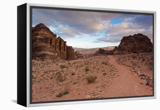 Ruins of Ad Deir Monastery at Ancient Nabatean City of Petra, Wadi Musa, Ma'an Governorate, Jordan-null-Framed Premier Image Canvas