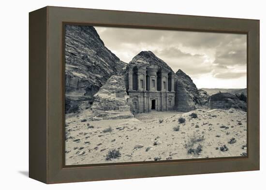 Ruins of Ad Deir Monastery at Ancient Nabatean City of Petra, Wadi Musa, Ma'an Governorate, Jordan-null-Framed Premier Image Canvas