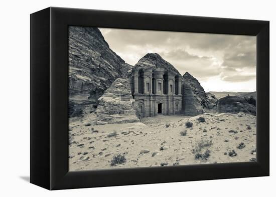 Ruins of Ad Deir Monastery at Ancient Nabatean City of Petra, Wadi Musa, Ma'an Governorate, Jordan-null-Framed Premier Image Canvas