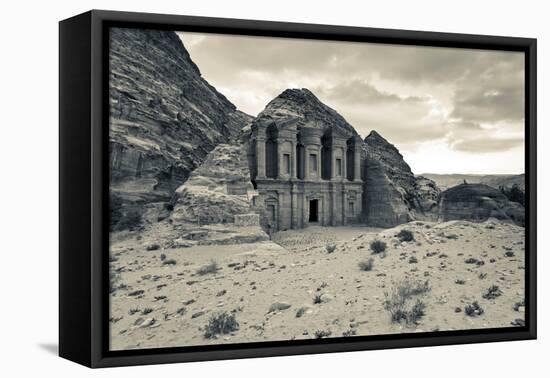 Ruins of Ad Deir Monastery at Ancient Nabatean City of Petra, Wadi Musa, Ma'an Governorate, Jordan-null-Framed Premier Image Canvas
