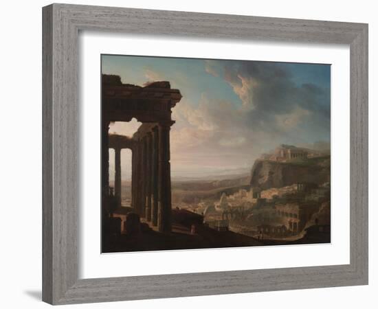 Ruins of an Ancient City, C.1810-20 (Oil on Paper, Mounted on Canvas)-John Martin-Framed Giclee Print