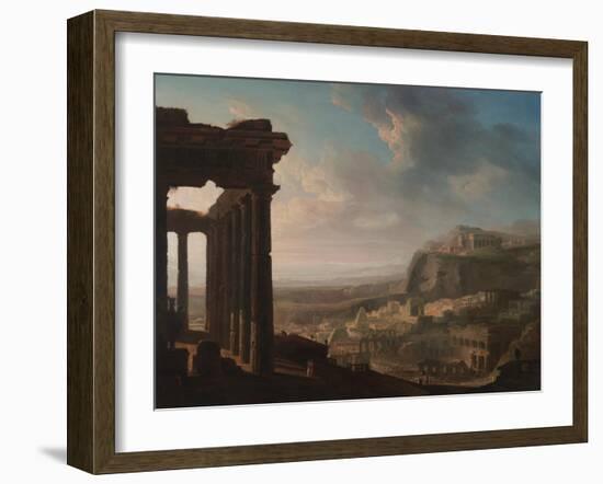 Ruins of an Ancient City, C.1810-20 (Oil on Paper, Mounted on Canvas)-John Martin-Framed Giclee Print