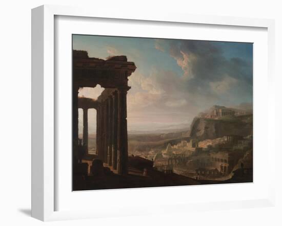 Ruins of an Ancient City, C.1810-20 (Oil on Paper, Mounted on Canvas)-John Martin-Framed Giclee Print