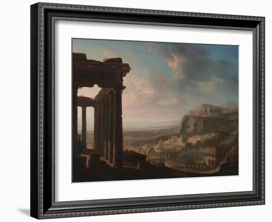 Ruins of an Ancient City, C.1810-20 (Oil on Paper, Mounted on Canvas)-John Martin-Framed Giclee Print