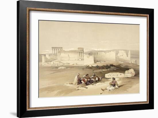 Ruins of Baalbec, May 5th 1839, Plate 77 from Volume II of 'The Holy Land', Engraved by Louis Haghe-David Roberts-Framed Giclee Print