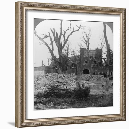 Ruins of Beury Chateau, Festubert, France, World War I, C1914-C1918-null-Framed Photographic Print