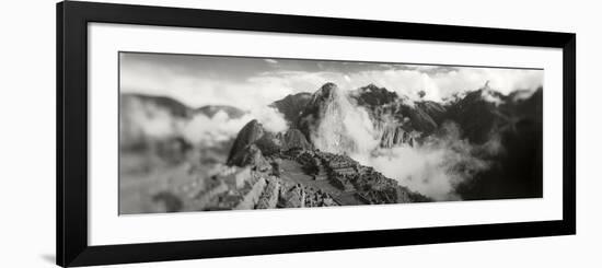 Ruins of Buildings at an Archaeological Site, Inca Ruins, Machu Picchu, Cusco Region, Peru-null-Framed Photographic Print