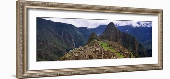 Ruins of Buildings at an Archaeological Site, Inca Ruins, Machu Picchu, Cusco Region, Peru-null-Framed Photographic Print