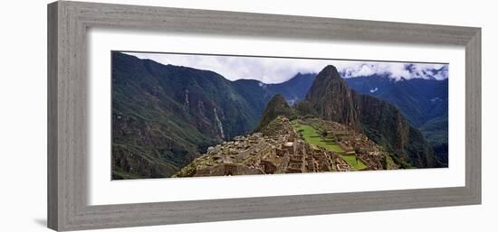 Ruins of Buildings at an Archaeological Site, Inca Ruins, Machu Picchu, Cusco Region, Peru-null-Framed Photographic Print
