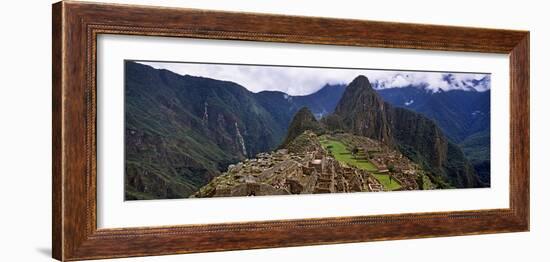 Ruins of Buildings at an Archaeological Site, Inca Ruins, Machu Picchu, Cusco Region, Peru-null-Framed Photographic Print