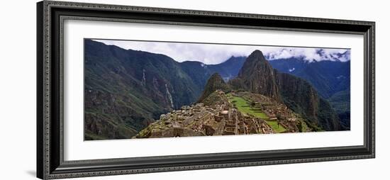 Ruins of Buildings at an Archaeological Site, Inca Ruins, Machu Picchu, Cusco Region, Peru-null-Framed Photographic Print