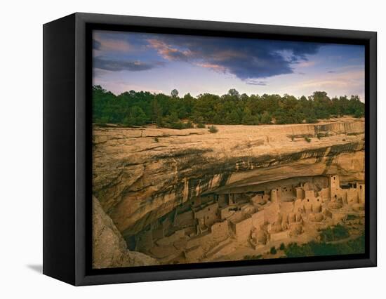 Ruins of Cliff Palace Built by Pueblo Indians, Mesa Verde National Park, Colorado, USA-Dennis Flaherty-Framed Premier Image Canvas