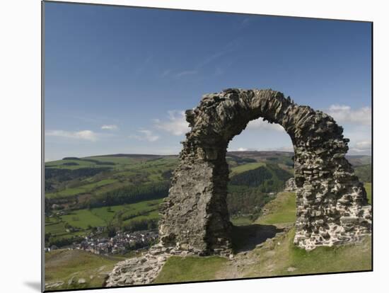 Ruins of Dinas Bran Castle and Village of Llangollen Below, Denbighshire-Richard Maschmeyer-Mounted Photographic Print