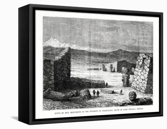 Ruins of Inca Monuments in the Environs of Tiahuanacu, South of Lake Titicaca, Bolivia, 1877-null-Framed Premier Image Canvas