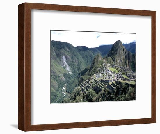 Ruins of Inca Town Site, Seen from South, with Rio Urabamba Below, Unesco World Heritage Site-Tony Waltham-Framed Photographic Print