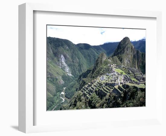 Ruins of Inca Town Site, Seen from South, with Rio Urabamba Below, Unesco World Heritage Site-Tony Waltham-Framed Photographic Print