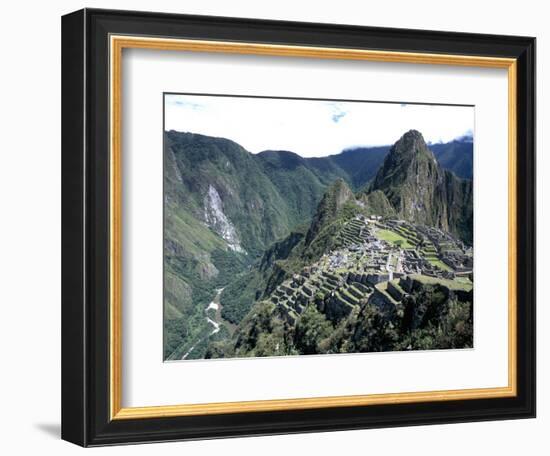 Ruins of Inca Town Site, Seen from South, with Rio Urabamba Below, Unesco World Heritage Site-Tony Waltham-Framed Photographic Print