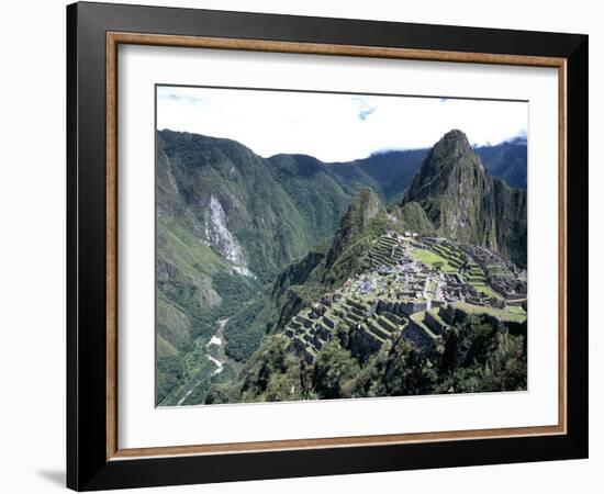 Ruins of Inca Town Site, Seen from South, with Rio Urabamba Below, Unesco World Heritage Site-Tony Waltham-Framed Photographic Print