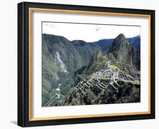 Ruins of Inca Town Site, Seen from South, with Rio Urabamba Below, Unesco World Heritage Site-Tony Waltham-Framed Photographic Print