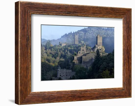 Ruins of Oberburg and Niederburg Castles, Manderscheid, Eifel, Rhineland-Palatinate, Germany, Europ-Hans-Peter Merten-Framed Photographic Print