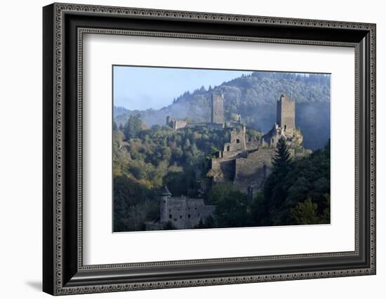 Ruins of Oberburg and Niederburg Castles, Manderscheid, Eifel, Rhineland-Palatinate, Germany, Europ-Hans-Peter Merten-Framed Photographic Print