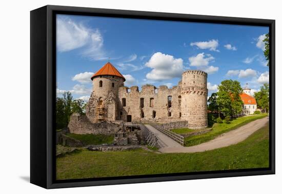 Ruins of old castle in Cesis, Latvia, Europe-Mykola Iegorov-Framed Premier Image Canvas