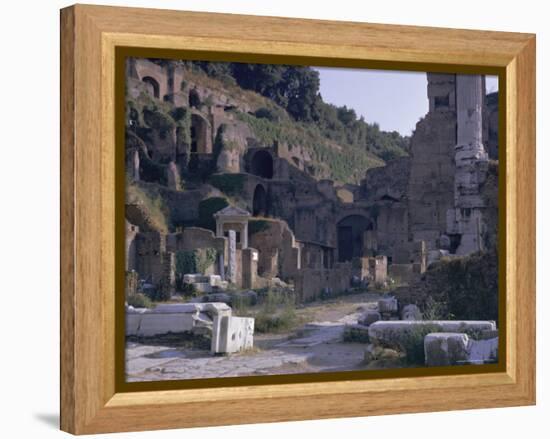 Ruins of Pompeii, Destroyed in Volcanic Eruption of Ad 79, Pompeii, Campania, Italy-Walter Rawlings-Framed Premier Image Canvas