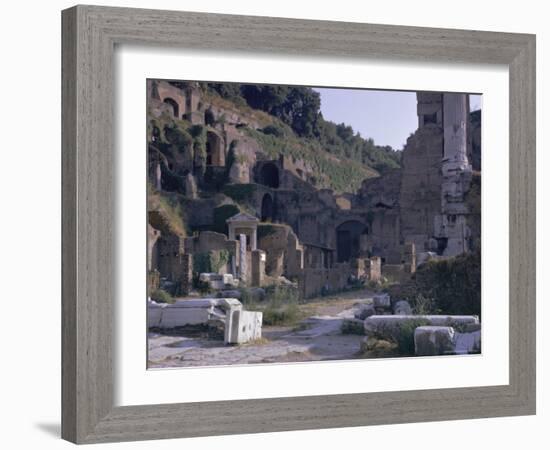 Ruins of Pompeii, Destroyed in Volcanic Eruption of Ad 79, Pompeii, Campania, Italy-Walter Rawlings-Framed Photographic Print