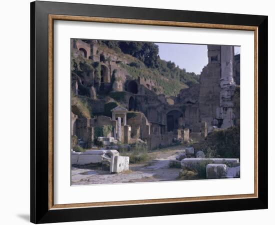 Ruins of Pompeii, Destroyed in Volcanic Eruption of Ad 79, Pompeii, Campania, Italy-Walter Rawlings-Framed Photographic Print