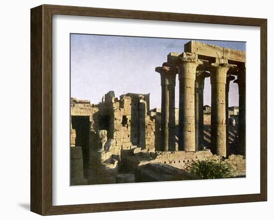 Ruins of portico at the Temple of Luxor, Egypt-English Photographer-Framed Giclee Print