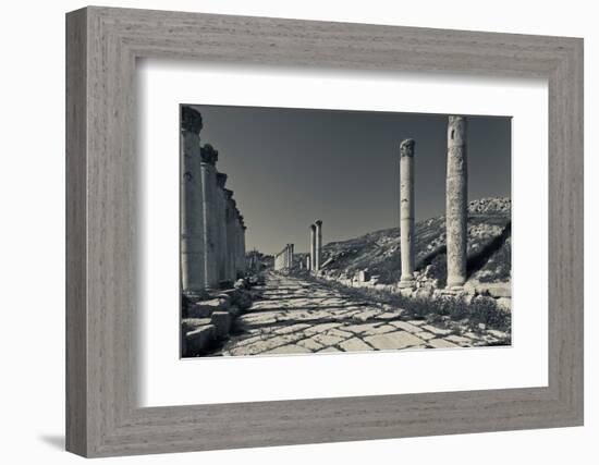 Ruins of Roman-era columns along the Cardo Maximus, Jerash, Jordan-null-Framed Photographic Print