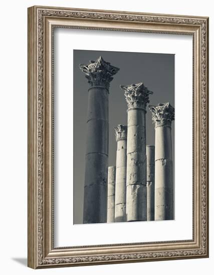 Ruins of Roman-era columns, Jerash, Jordan-null-Framed Photographic Print