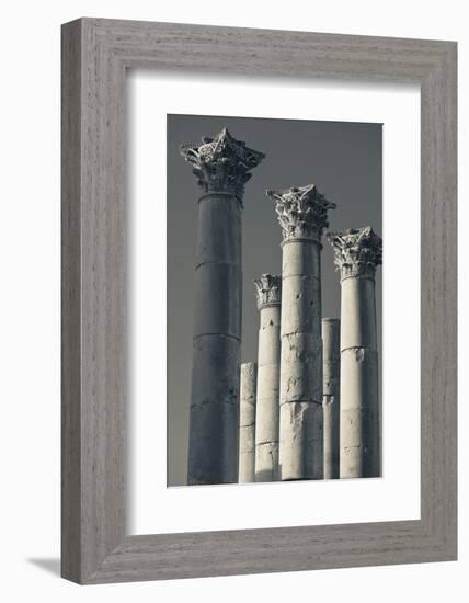 Ruins of Roman-era columns, Jerash, Jordan-null-Framed Photographic Print