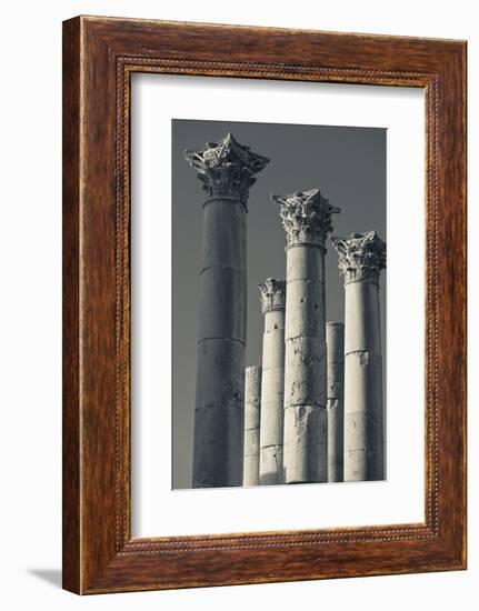 Ruins of Roman-era columns, Jerash, Jordan-null-Framed Photographic Print