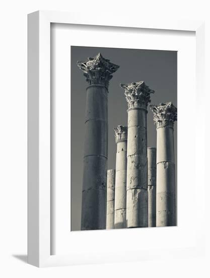 Ruins of Roman-era columns, Jerash, Jordan-null-Framed Photographic Print